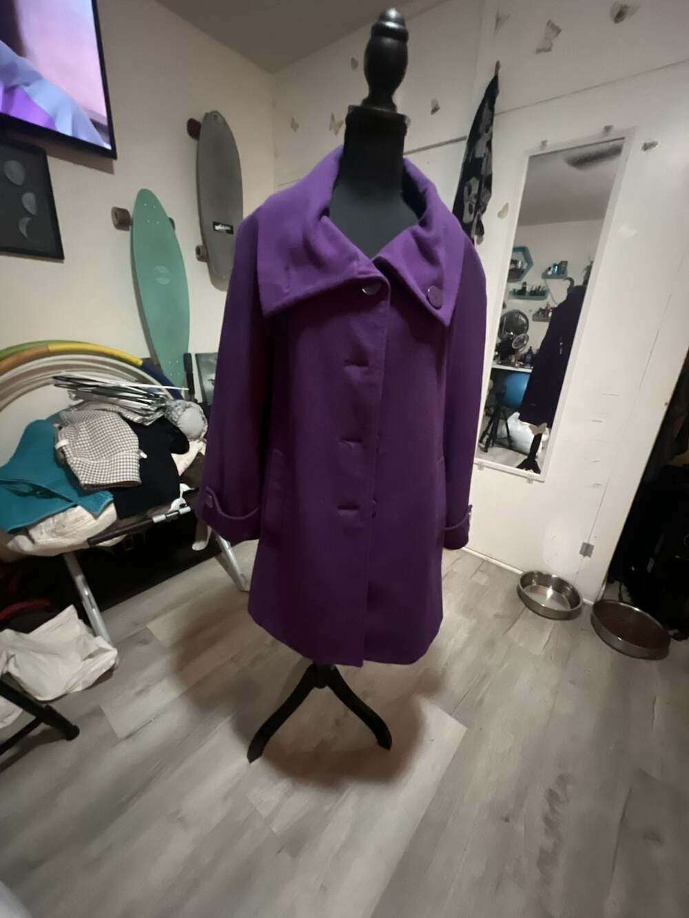 Chadwicks Purple Wool Blend Coat, Size 8
